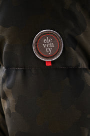 Eleventy Camo Nylon-Wool Coat w/ Removable Coyote Fur Trim Hood