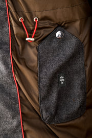 Eleventy Camo Nylon-Wool Coat w/ Removable Coyote Fur Trim Hood