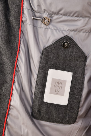 Eleventy Cotton-Wool Coat w/ Removable Coyote Fur Trim Hood