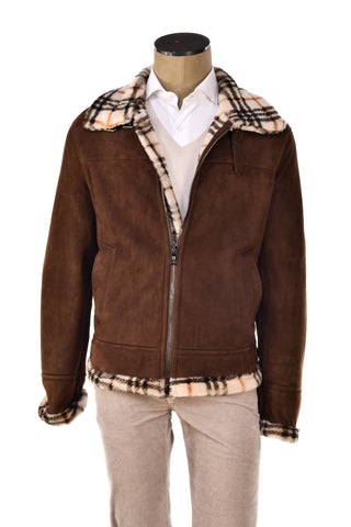 Hettabretz Suede Belted Shearling Overcoat