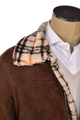 Hettabretz Suede Belted Shearling Overcoat