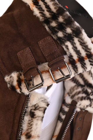 Hettabretz Suede Belted Shearling Overcoat