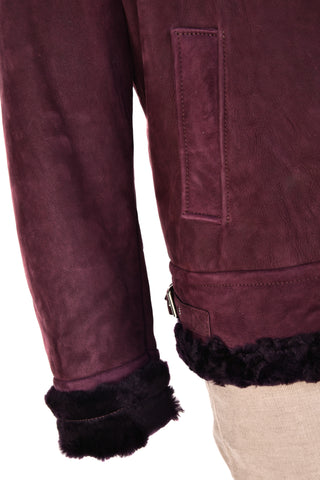 Hettabretz Suede Belted Shearling Overcoat