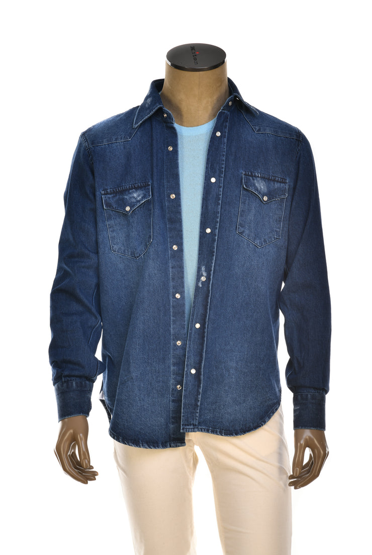 Sartorio Denim Snap Button Cotton Shirt