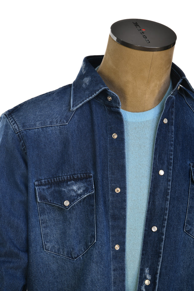 Sartorio Denim Snap Button Cotton Shirt