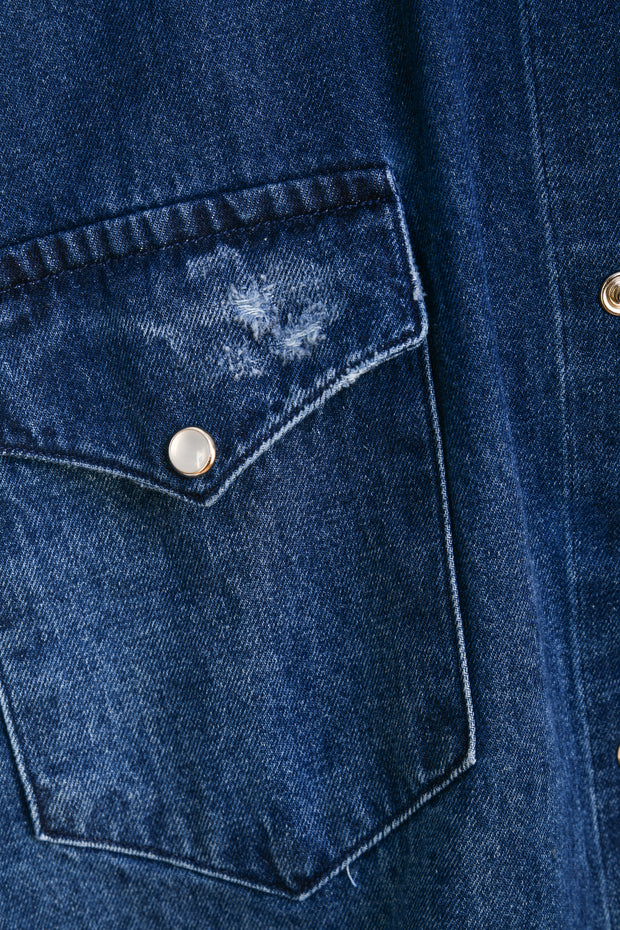 Sartorio Denim Snap Button Cotton Shirt