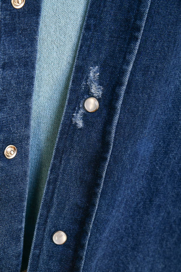 Sartorio Denim Snap Button Cotton Shirt