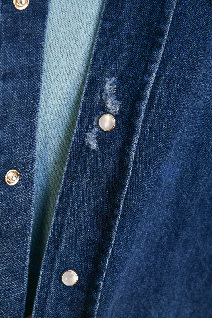 Sartorio Denim Snap Button Cotton Shirt