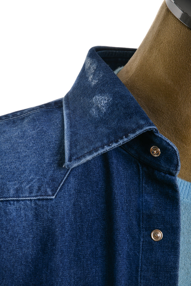 Sartorio Denim Snap Button Cotton Shirt