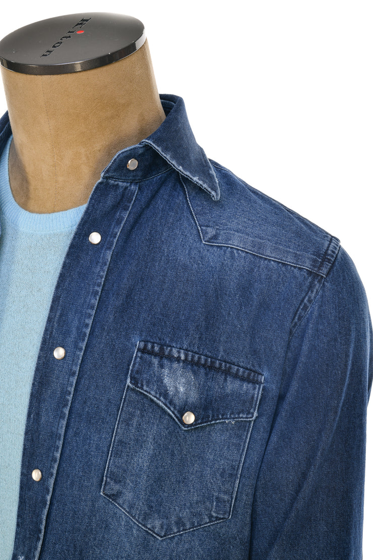 Sartorio Denim Snap Button Cotton Shirt