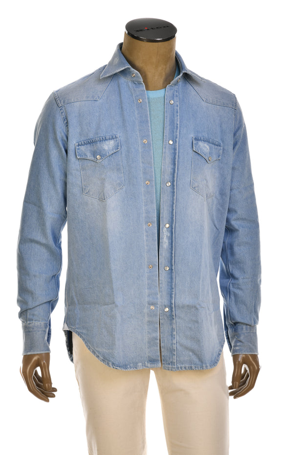 Sartorio Denim Snap Button Cotton Shirt