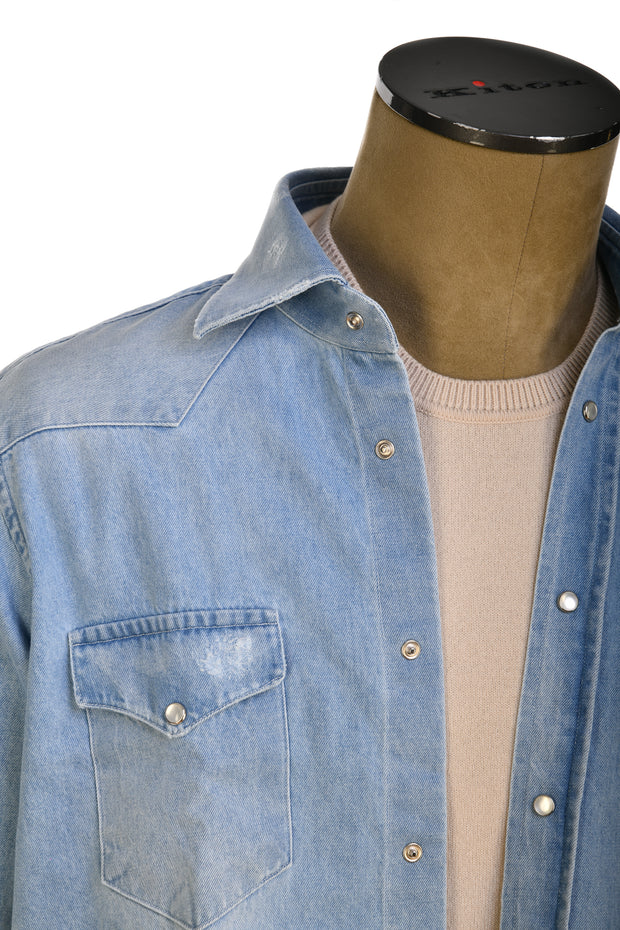 Sartorio Denim Snap Button Cotton Shirt
