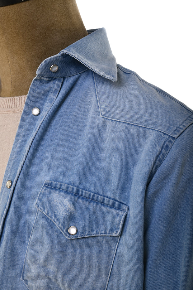 Sartorio Denim Snap Button Cotton Shirt