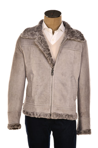 Hettabretz Suede Belted Shearling Overcoat