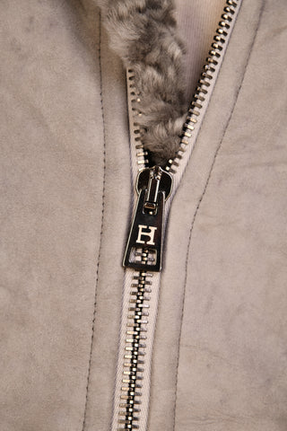 Hettabretz Suede Belted Shearling Overcoat