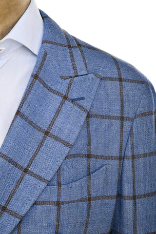 Fiore di Napoli Windowpane Wool Double-Breasted Sport Jacket