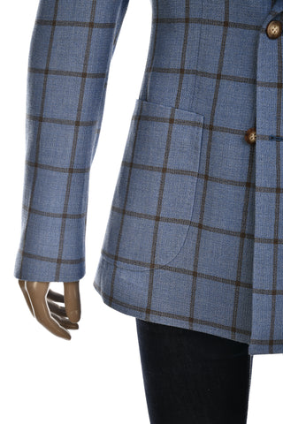 Fiore di Napoli Windowpane Wool Double-Breasted Sport Jacket