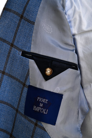 Fiore di Napoli Windowpane Wool Double-Breasted Sport Jacket