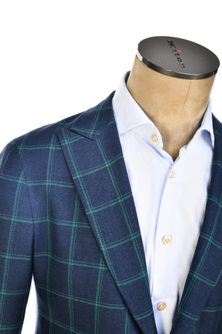 Fiore di Napoli Double Windowpane Wool-Linen Sport Jacket