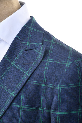 Fiore di Napoli Double Windowpane Wool-Linen Sport Jacket