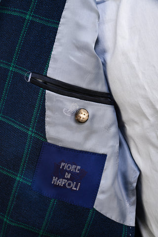 Fiore di Napoli Double Windowpane Wool-Linen Sport Jacket