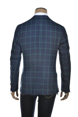 Fiore di Napoli Double Windowpane Wool-Linen Sport Jacket