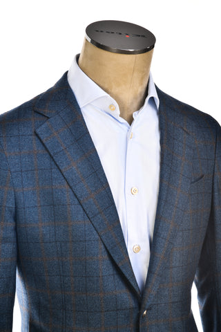 Carlo Barbera Windowpane Wool-Silk Sport Jacket