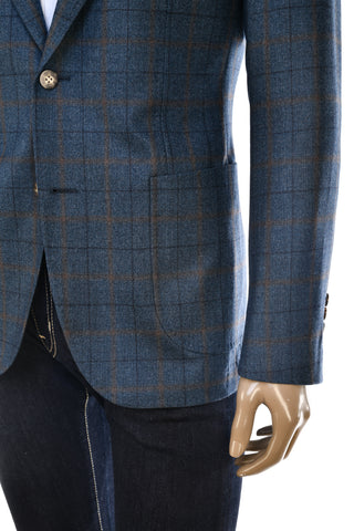 Carlo Barbera Windowpane Wool-Silk Sport Jacket
