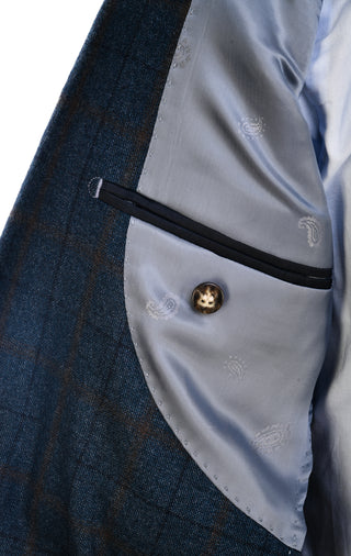 Carlo Barbera Windowpane Wool-Silk Sport Jacket