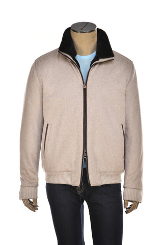 Kired by Kiton Arves Cashmere/ Beaver Fur Bomber Overcoat