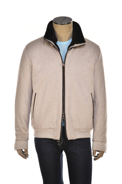 Kired by Kiton Arves Cashmere/ Beaver Fur Bomber Overcoat
