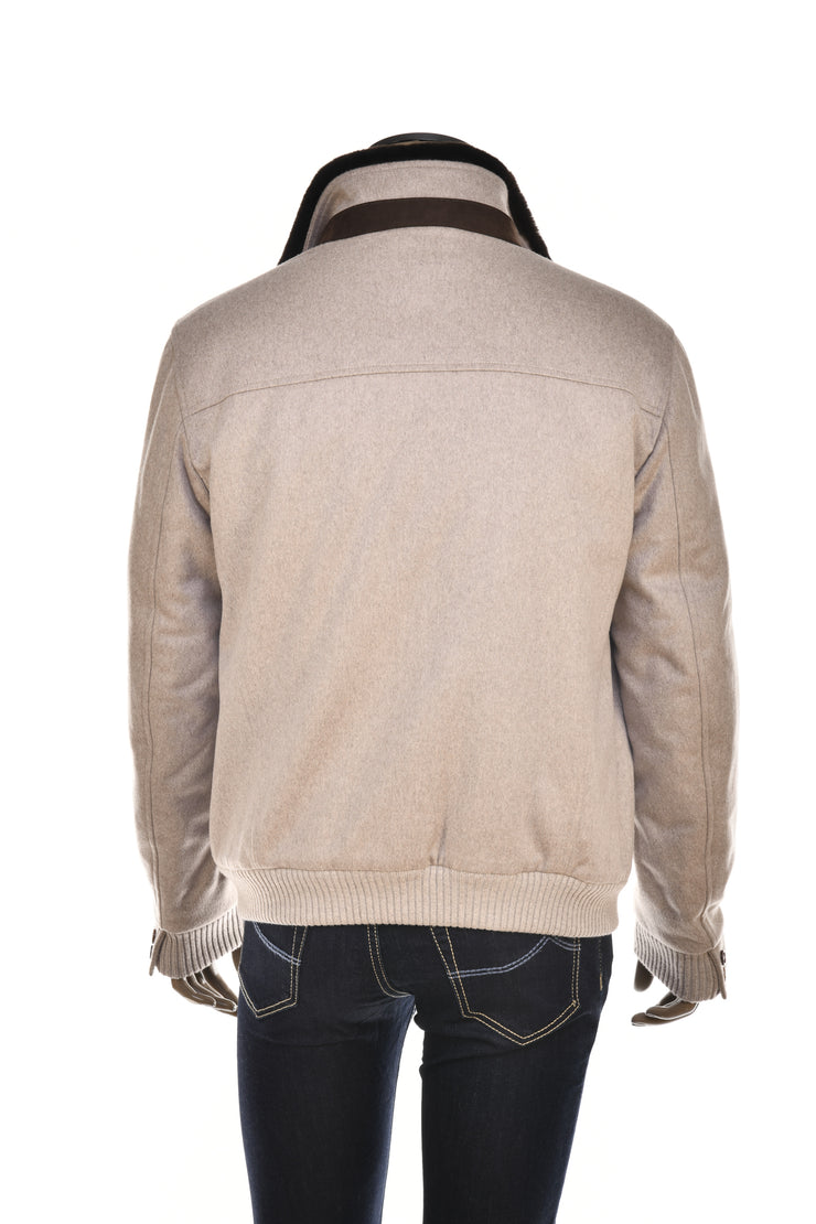 Kired by Kiton Arves Cashmere/ Beaver Fur Bomber Overcoat