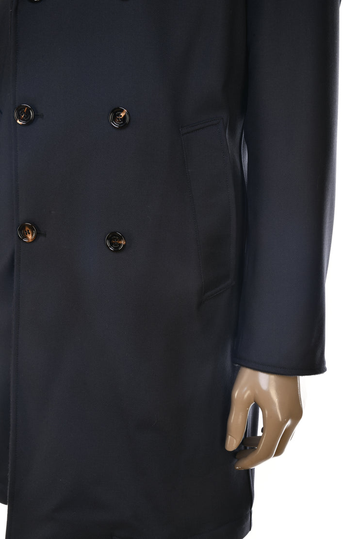 Kired Gyala Acrylic-Wool Double-Breasted Reversible Overcoat