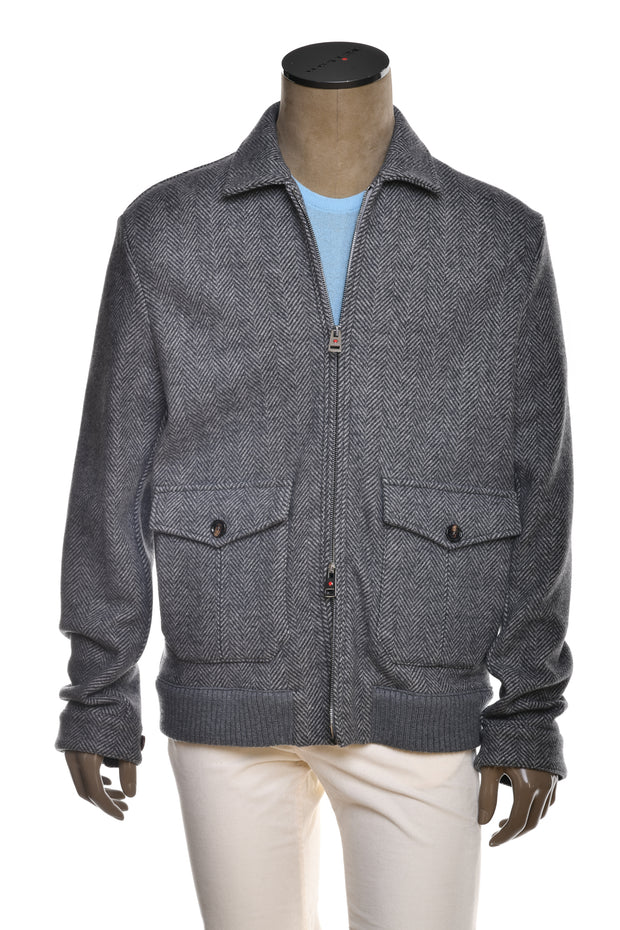Kired Furb Herringbone Virgin Wool-Cashmere Overcoat