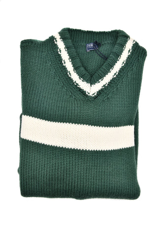 Fedeli Virgin Wool V-Neck Knit Sweater