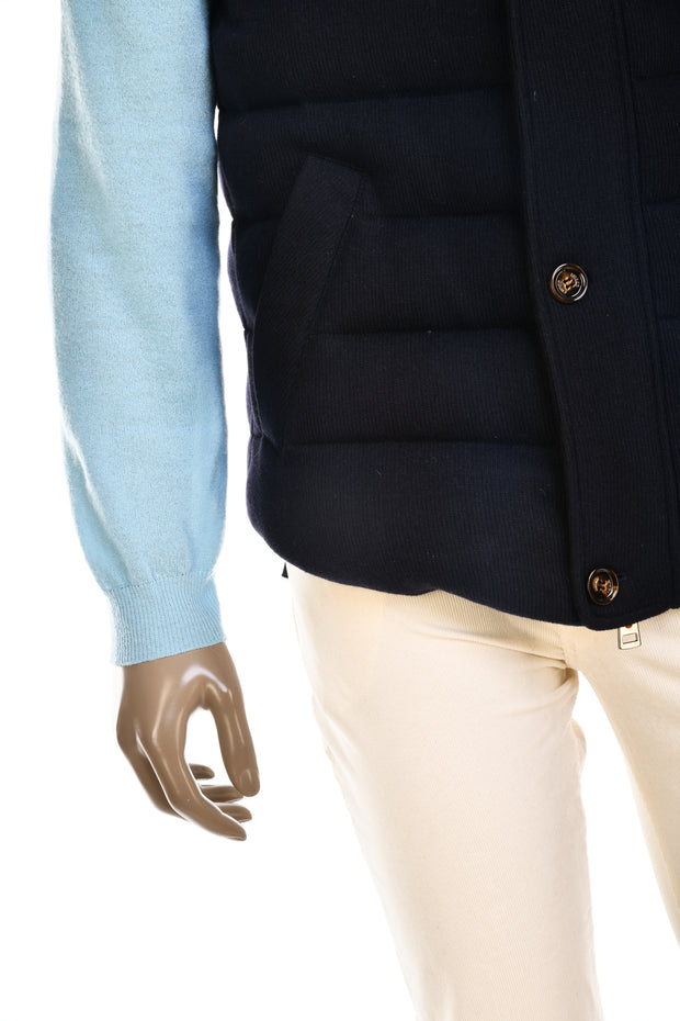 Kired by Kiton Kishb Cashmere Vest w/ Detachable Fox Fur Hood