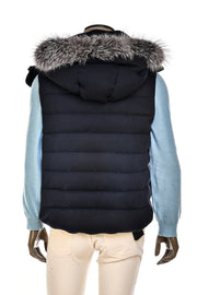 Kired by Kiton Kishb Cashmere Vest w/ Detachable Fox Fur Hood