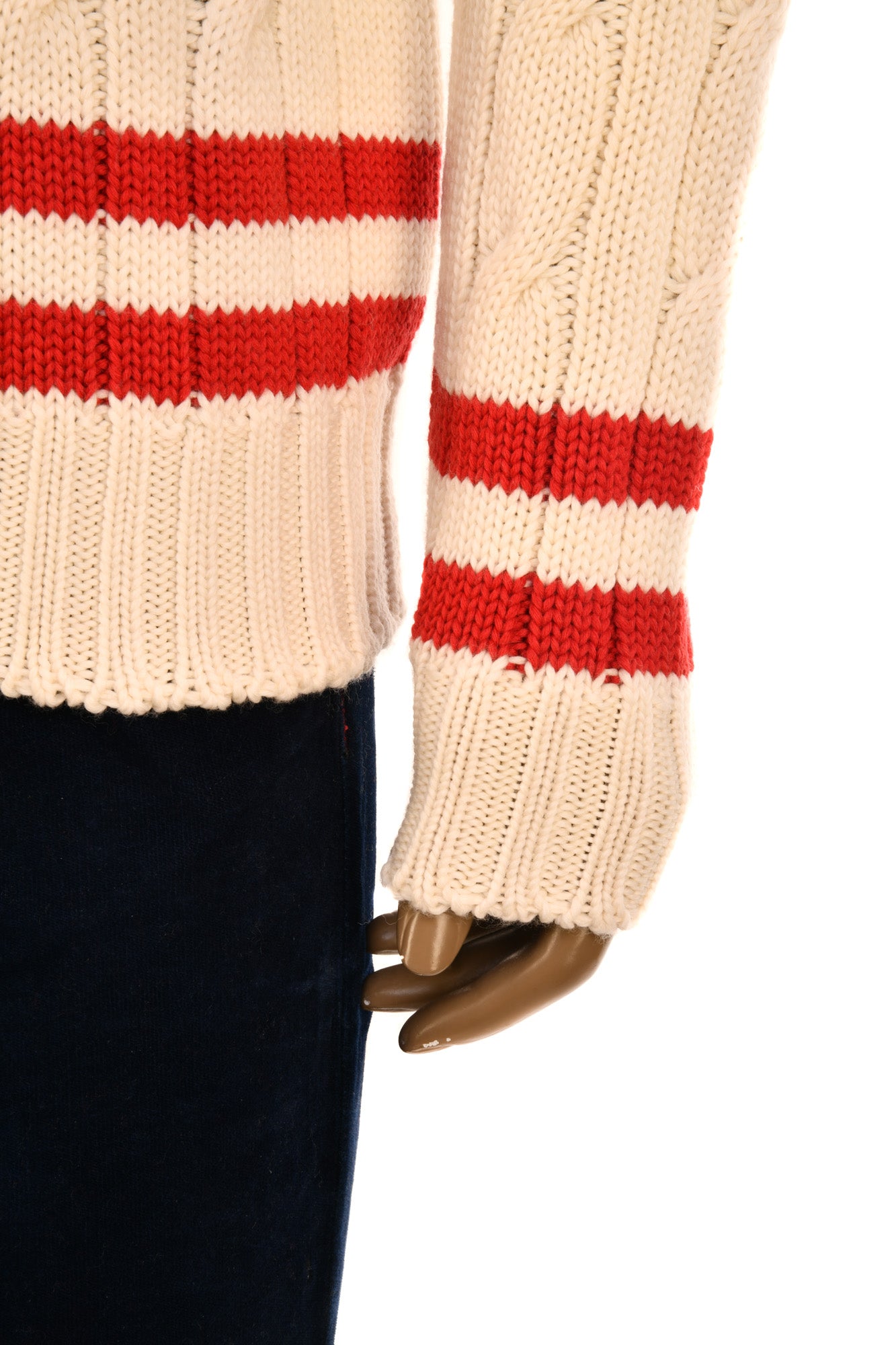 Fedeli Merino Wool V-Neck Varsity Long Sleeve Sweater