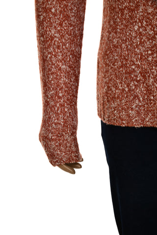 Fedeli Wool-Cashmere Marled Turtleneck Knit Quarter Button Up Sweater