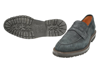 Andrea Ventura Norvegese Mocassino Adler Solid Suede Penny Loafers