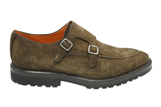 Andrea Ventura Norvegese Parigino Adler Monk Strap Suede Shoes