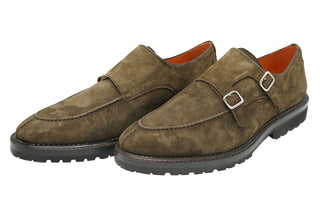 Andrea Ventura Norvegese Parigino Adler Monk Strap Suede Shoes