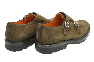 Andrea Ventura Norvegese Parigino Adler Monk Strap Suede Shoes