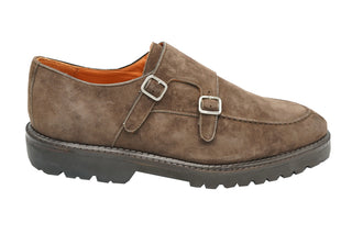 Andrea Ventura Norvegese Parigino Adler Monk Strap Suede Shoes