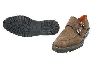 Andrea Ventura Norvegese Parigino Adler Monk Strap Suede Shoes