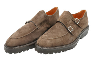 Andrea Ventura Norvegese Parigino Adler Monk Strap Suede Shoes