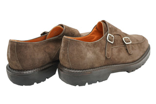 Andrea Ventura Norvegese Parigino Adler Monk Strap Suede Shoes
