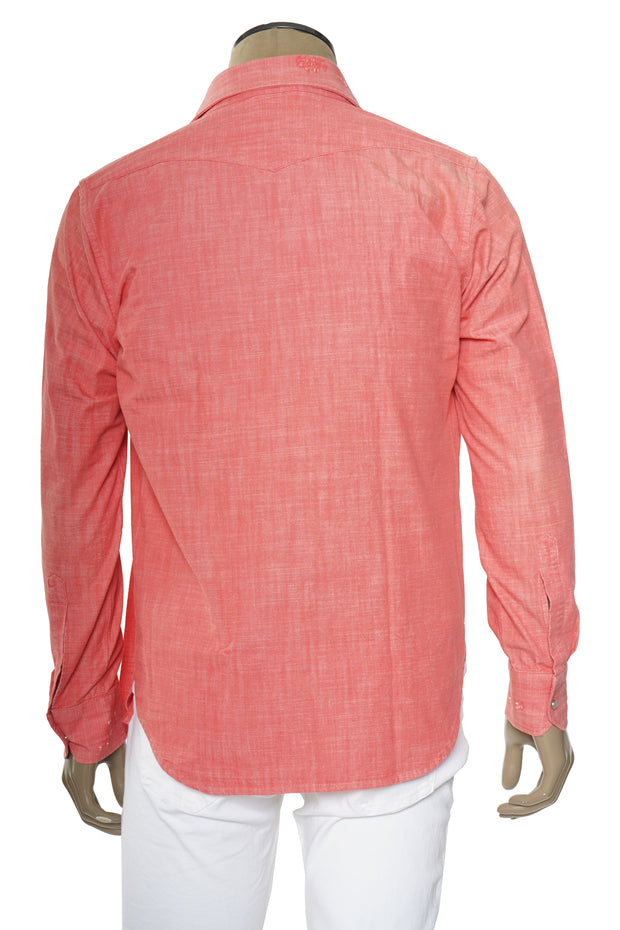 Sartorio Solid Denim Snap Button Cotton Shirt