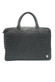 Tardini Woven Full-Grain Calfskin-Alligator Leather Briefcase Bag