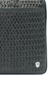 Tardini Woven Full-Grain Calfskin-Alligator Leather Briefcase Bag